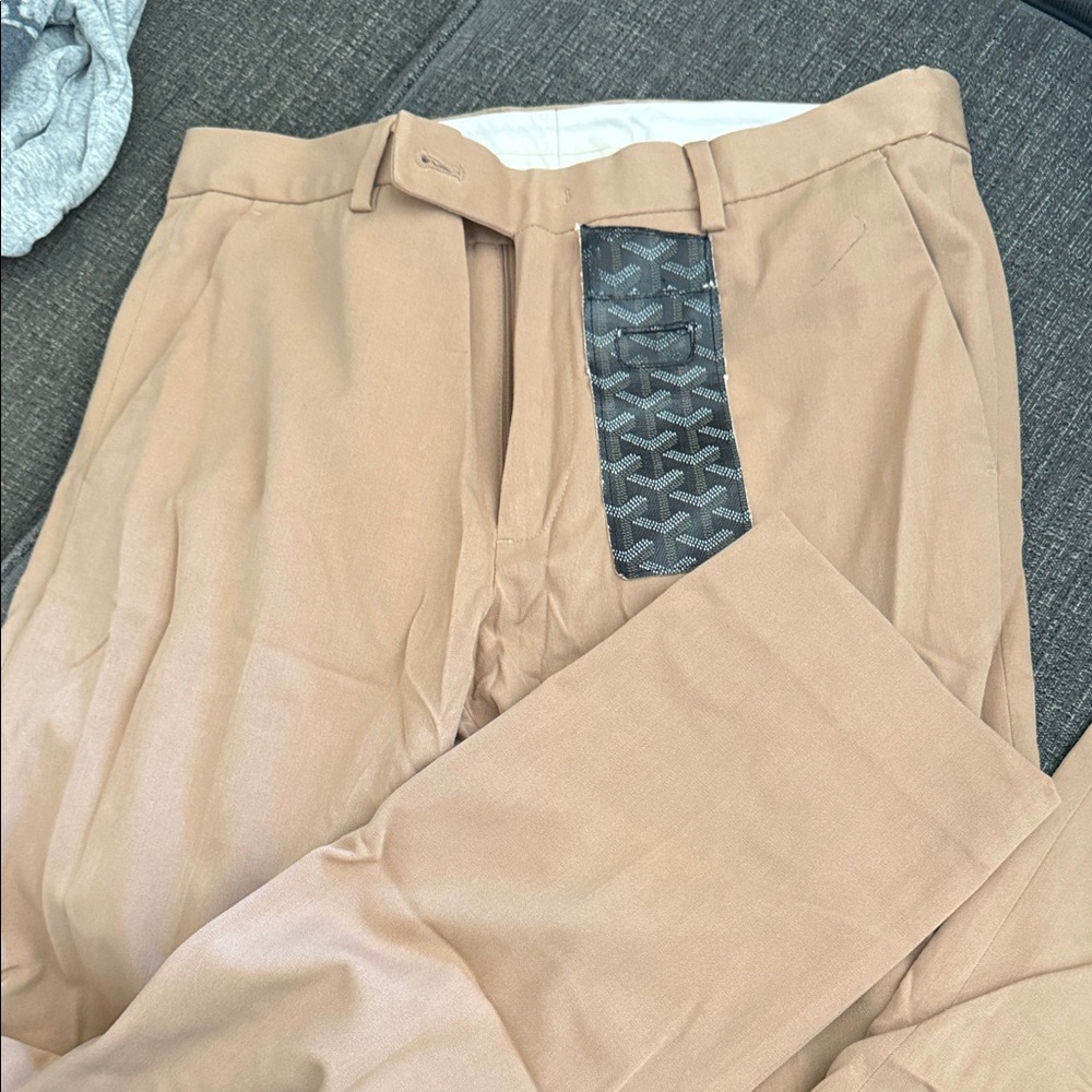 Elegant Men's Beige Dress Pants
